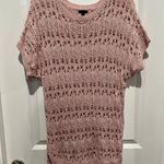 Soma Intimates Open Knit Blush Pink Short Sleeve Tunic Sweater, Sz S Photo 0