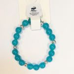 Handmade Natural Crystal Aquamarine Beaded Bracelet 8" Photo 3