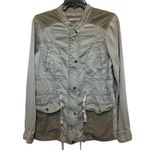 Max jeans Women’s Snap Front Lace Detail Lightweight Jacket Olive Green Size M Photo 10