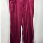 Paige Women's Leenah Velvet Flat Front Flared Trousers in Berry Jam. Size 33 Photo 1