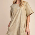 Glam Gold‎ Sequin Velvet Mini Dress Large Party Club Photo 0