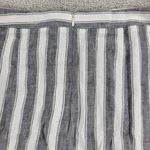 Madewell  Skirt Womens 4 Gray White Linen Blend Lace Up Striped Pockets Mini Photo 3