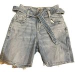 Hollister  Ultra hi-rise Mom Shorts Cut Off Belted 1R 25 Denim Blue Jeans Photo 0