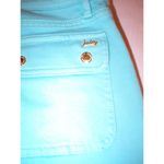 Juicy Couture New Logo Crop Jeans 25 Womens Snap Pockets Aqua Blue Teal Skinny Photo 3