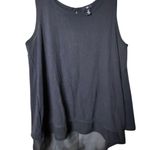 Gap Women's Navy Flowy Open Back Mesh Crew Neck Sleeveless Blouse Sz L Photo 1