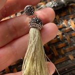 Tassel Shimmer Green & Austrian Crystal Earrings Green Photo 4