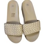 Women’s Beige Braided Wedge Open Toe Sandals Size 7 Photo 0