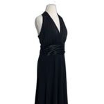 Evan Picone Sequin Cocktail Dress Black Halter V Photo 2