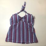 Jessica Simpson Striped Halter Tankini Swim Top Photo 3