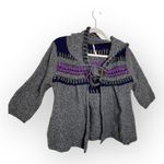 Free People Gretal Swing Hoodie Gray Knit Boho Artsy Textured Cardigan M Size M Photo 1