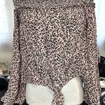 Free People Movement Free People Nwt Pink Leopard Tie-Front Blouse Top Shirt FP Movement Photo 0