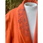 Leslie Fay Vintage Wool Blend Fall Blazer Made in USA ILGWU Embroidered 16 L Photo 1