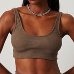 NA-KD Brown Organic Ribbed Top Photo 0