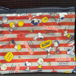 Peanuts snoopy Charlie Brown Woodstock Striped Clear Mesh Pouch Red Photo 0