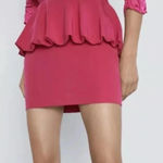 ZARA  Pink Ruffle Peplum Mini Party Chic Skirt Women’s Size XS NWT Photo 0