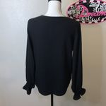 Wishlist Apparel black ruffle puff sleeves formal blouse Photo 5