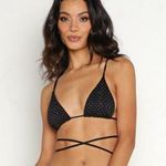 l*space L* Kara Studded Bikini Top Black Size Large Triangle NWT Photo 0