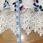 Skies Are Blue  Floral Langlock Lace Trim Cold‎ Shoulder Top Multicolor Small Photo 7