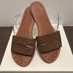 Abound  Brown Leather Slide Sandals Minimalist Design Photo 4