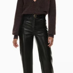 Aritzia  Wilfred Melina Faux‎ Leather Straight Leg Pants 0 Black Photo 0