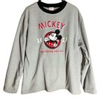Disney  Store Gray Fleece Mickey Mouse‎ to Crew Neck Long Sleeve Sweatshirt Large Photo 0