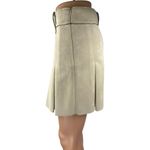 ZARA  Beige Cream Faux Suede Pleated Zipper Mini Straight A-Line Skirt Size S Photo 1