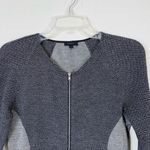 Theory Chayenne Grey Contrast Zip Front Long Sleeve Dress Photo 6