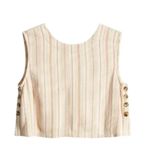 Treasure & Bond Striped Sleeveless Reversible Vest Top in Cream Size Small Photo 3