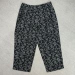 Charter Club  Floral Print Linen Blend Capri Pants Black White Size 10 Photo 5