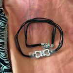 Salvatore Ferragamo New Ferragamo double wrap leather corded double heart bracelet Photo 1