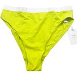 ANDIE NWT The Banded Cheeky Bottom Neon Lemon Swim Suit Briefs Size Large Photo 2