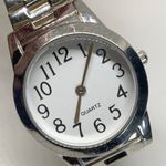 Women’s Accutime wrist watch silver tone 28mm round quartz analog running Photo 1