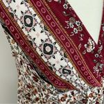 Knox Rose Dress Maxi Midi Floral Boho Peasant Prairie Faux Wrap Red Pink Wine Photo 8