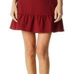 J.Crew NWOT  Ruffle Hem Mini Skirt Crimson Burgundy Wine sz 4 Photo 0