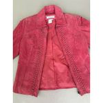 Coldwater Creek ‎ Women's XS Pink Suede Leather Jacket  Braided Detail Photo 1
