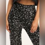 Glamorous Allure Black and Silver Sequin Sequin Flare Pants Size XS Photo 3