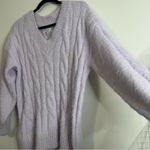 Lucky Brand  Cable Knit Fuzzy Sweater‎ Lavender Size M Photo 2