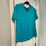 Eddie Bauer NWT Size S Teal Blue Pima Cotton Short Sleeve V Neck Tee Shirt Photo 2