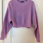 SheIn Purple Knit Cropped Sweater Photo 0