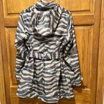 Jones New York  Zebra Print Button Up Trench Coat - Size Medium Photo 7