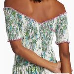 Poupette St. Barth Soledad Smocked Mini Dress Aqua Rain Forrest Tropical Jungle Photo 7