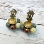 Vintage Clip On Earrings Earthy Tones Cluster Just Under 1" Photo 3