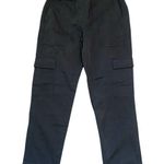 Babaton Dark Grey Cotton and Silk Blend Titan Cargo Cropped Pants Photo 0