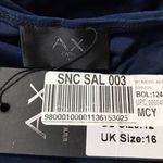 AX Paris Navy Blue One Sleeve Slinky Ruched Midi Dress NWT Photo 7