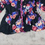 Free People ‎ Floral Brunch A Bunch Floral Tunic Top Bohemian Black Size S Summer Photo 3