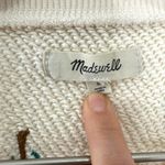 Madewell Embroidered Beach Scene Cream Cotton Sweater Size Small Photo 1