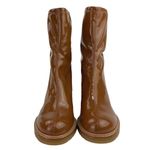 Stuart Weitzman  Brown Patent Leather Chunky Dalenna Mid Calf Heeled Boots Size 6 Photo 1