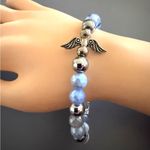 Guardian Angel Natural Blue Quartz Bracelet With Silver Balls for Larger Wrists Photo 3