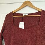 Mango MNG Red/Orange Shimmer Top Size 2XL Photo 2