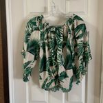 Andrew Marc Marc NY  Green/Cream Off Shoulder Top Photo 7